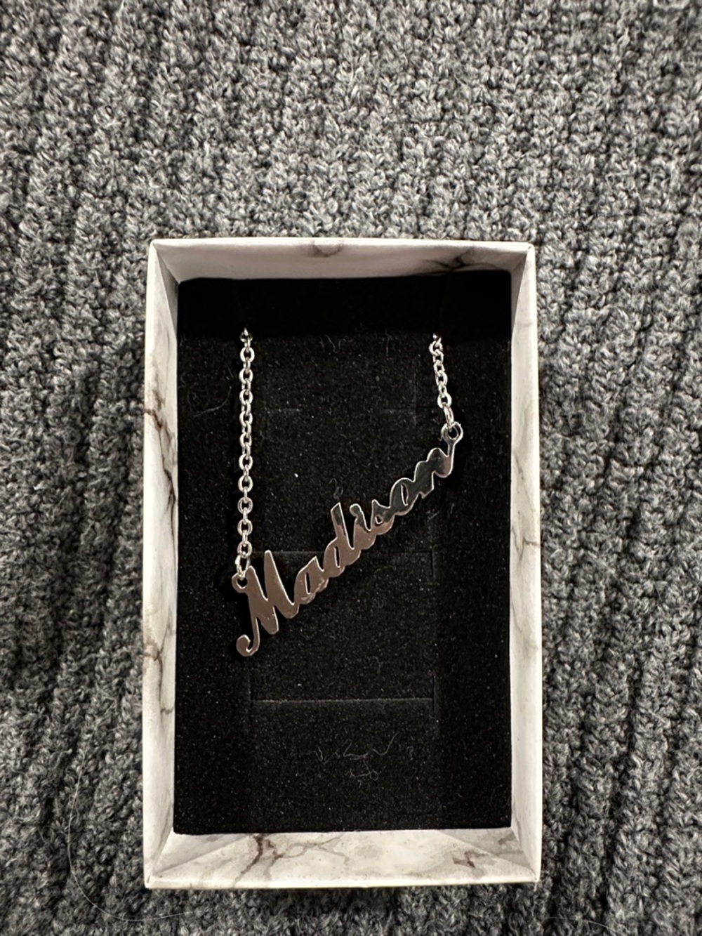 Madison Script Name Necklace — Silver Personalized Pendant